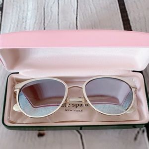 BNWT Kate Spade Oval Sunglasses Janalee/S FWMNQ Cream/Light Gold 53mm